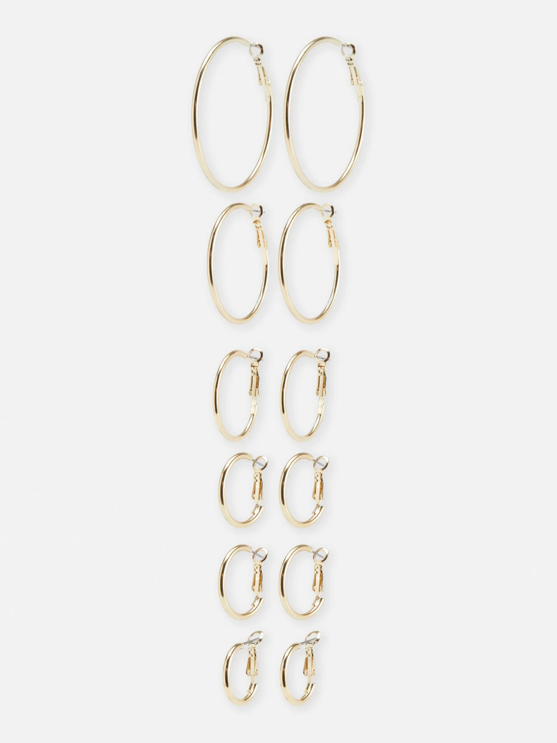 Schmuck|Primark Creolen In Verschiedenen Größen, 6er-Pack Gelb