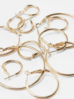 Schmuck|Primark Creolen In Verschiedenen Größen, 6er-Pack Gelb