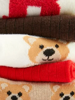 Socken|Primark Crew-Socken Mit Bären-Grafik, 5er-Pack Rot