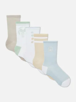 Socken|Primark Crew-Socken Mit Grafik, 5er-Pack Grün