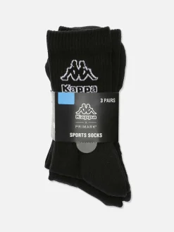 Socken|Sportbekleidung|Primark Crew-Socken Mit „Kappa X “ Logo, 3er-Pack Schwarz