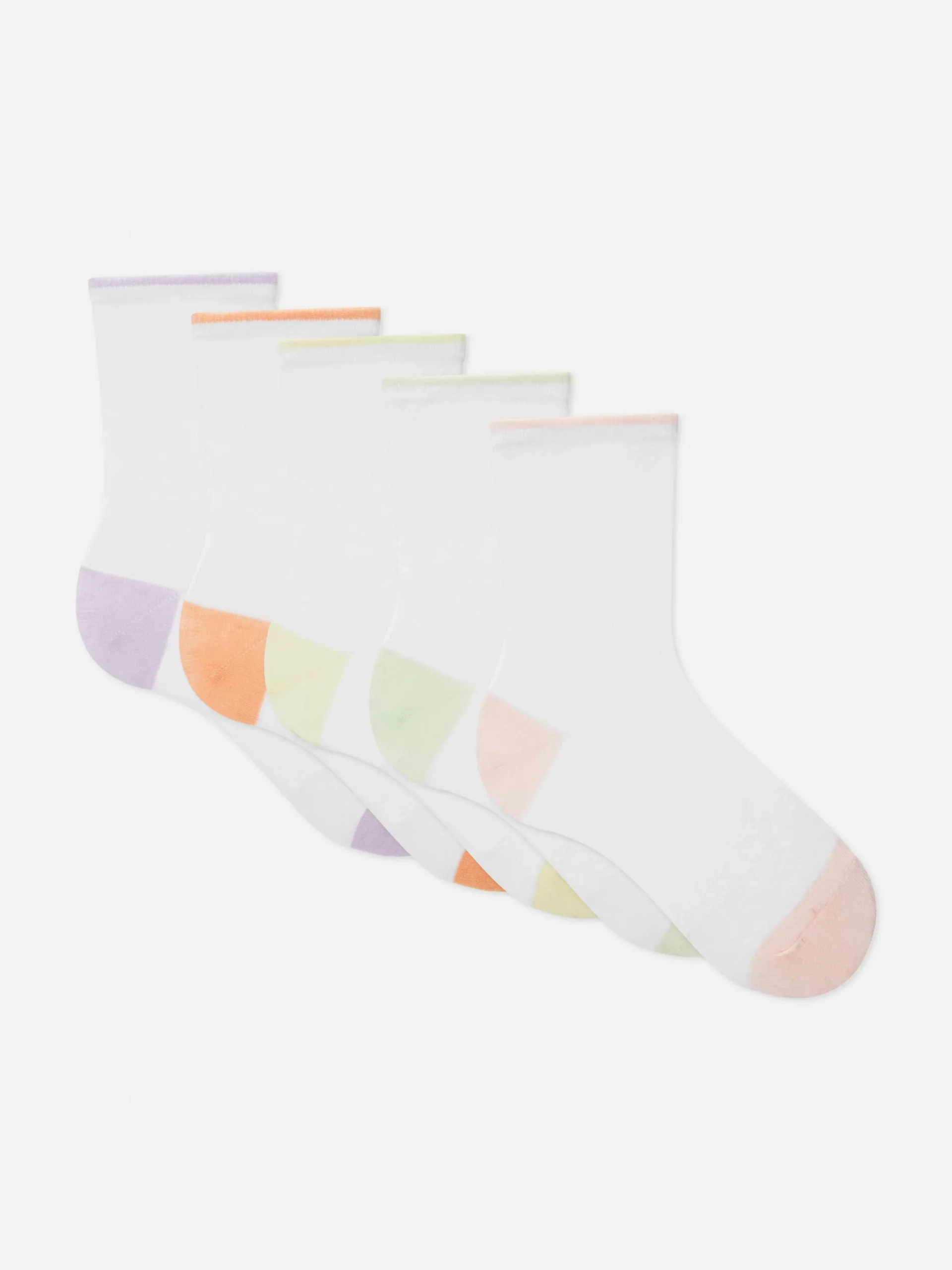 Socken|Primark Crew-Socken Mit Kontrastsaum, 5er-Pack Weiß