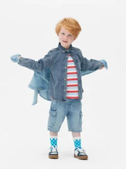 Hemden|Primark Denim-Hemd Mit Knopfleiste Blau