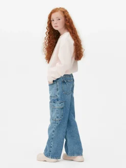 Jeans|Primark Denim-Jeans Im Cargostil Mit Weitem Bein Mittelblau