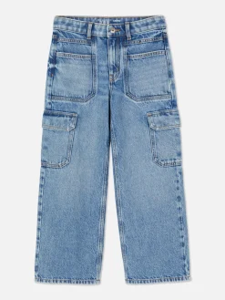 Jeans|Primark Denim-Jeans Im Cargostil Mit Weitem Bein Mittelblau