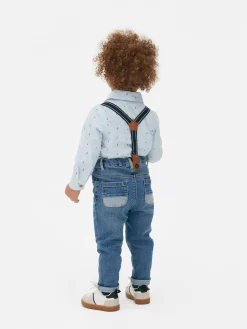 Hosen Und Leggings|Primark Denim-Jeans Mit Hosenträgern Mittelblau