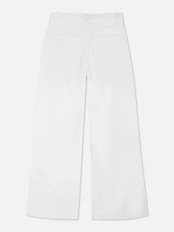 Jeans|Primark Denim-Jeans Mit Weitem Beinschnitt Weiß