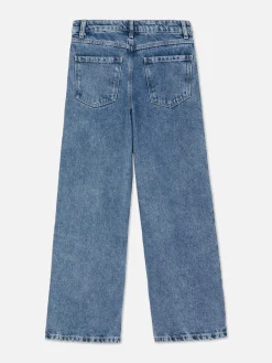 Jeans|Primark Denim-Jeans Mit Weitem Bein Und Strasssteinen In Sternform Blau