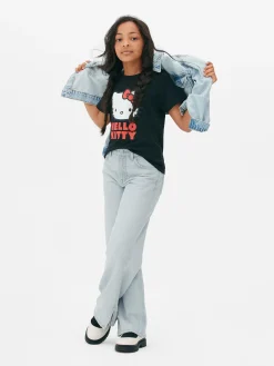 Jeans|Primark Denim-Jeans Mit Weitem Bein Und Schlitz Hellblau