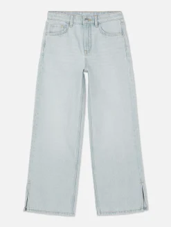 Jeans|Primark Denim-Jeans Mit Weitem Bein Und Schlitz Hellblau