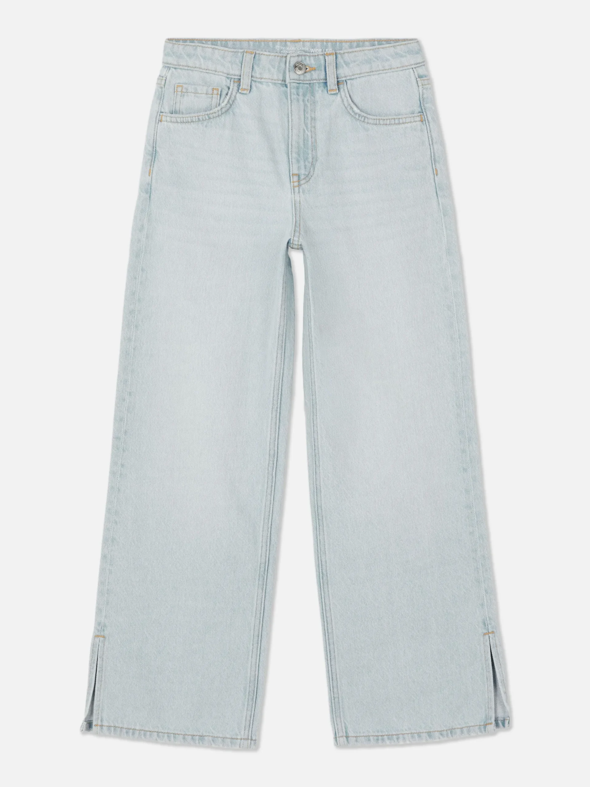 Jeans|Primark Denim-Jeans Mit Weitem Bein Und Schlitz Hellblau