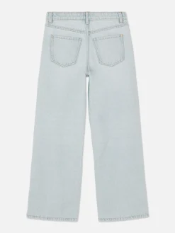 Jeans|Primark Denim-Jeans Mit Weitem Bein Und Schlitz Hellblau