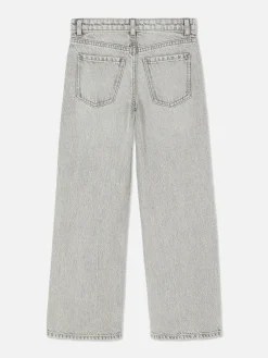 Jeans|Primark Denim-Jeans Mit Weitem Bein Und Schlitz Grau