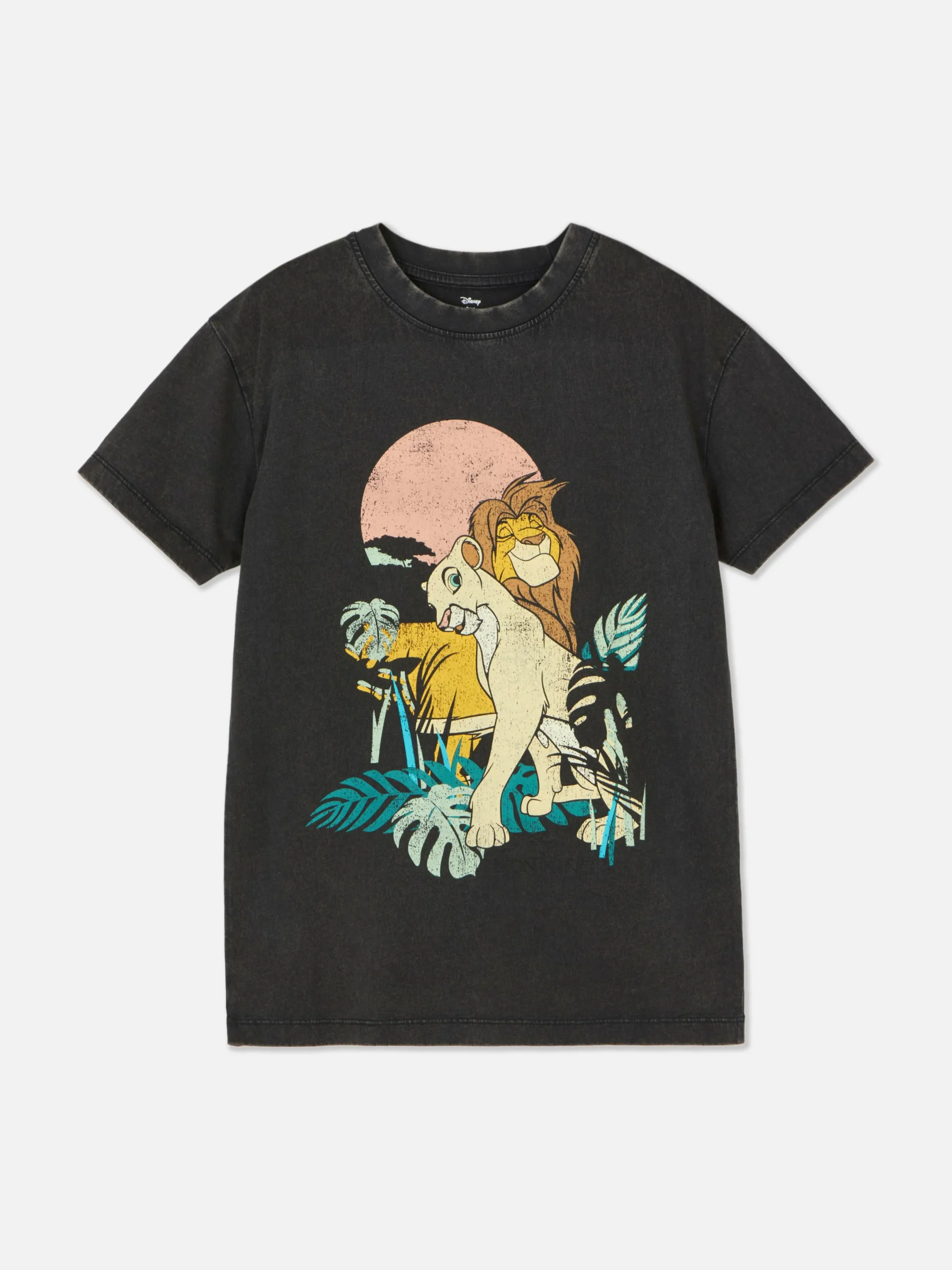 Tops Und T-Shirts|Primark „Disney Der König Der Löwen“ T-Shirt In Acid-Wash-Optik Zum 30. Jubiläum Anthrazitfarben