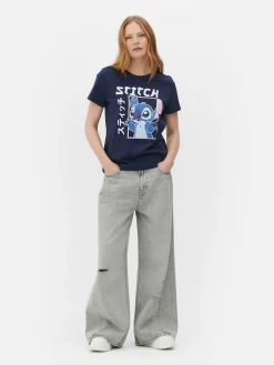 Tops Und T-Shirts|Primark „Disney Lilo & Stitch“ T-Shirt Im Manga-Stil Marineblau
