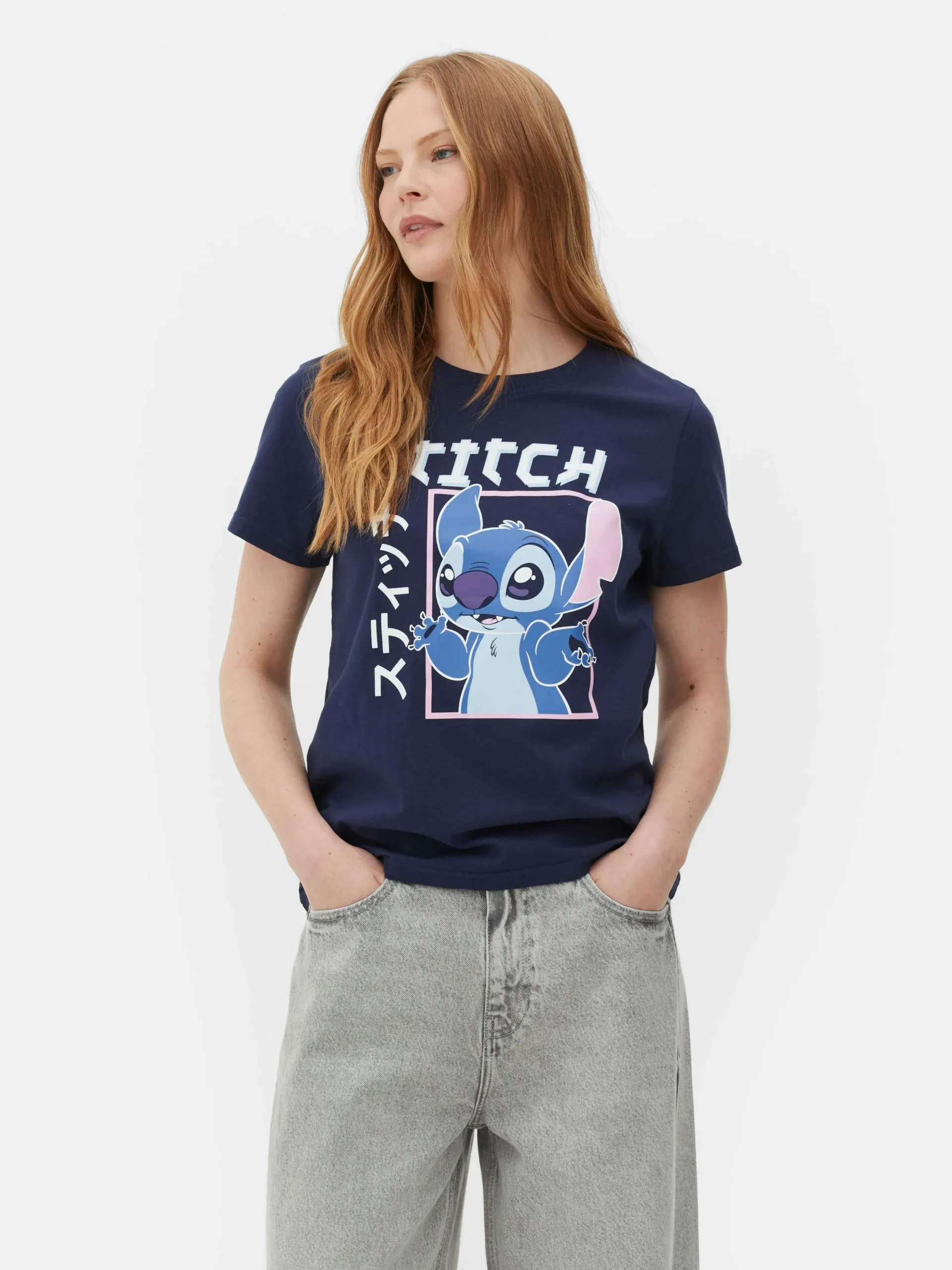 Tops Und T-Shirts|Primark „Disney Lilo & Stitch“ T-Shirt Im Manga-Stil Marineblau