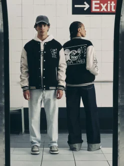 Jacken Und Mäntel|Primark „Disney Mickey Maus X Keith Haring“ College-Jacke Schwarz