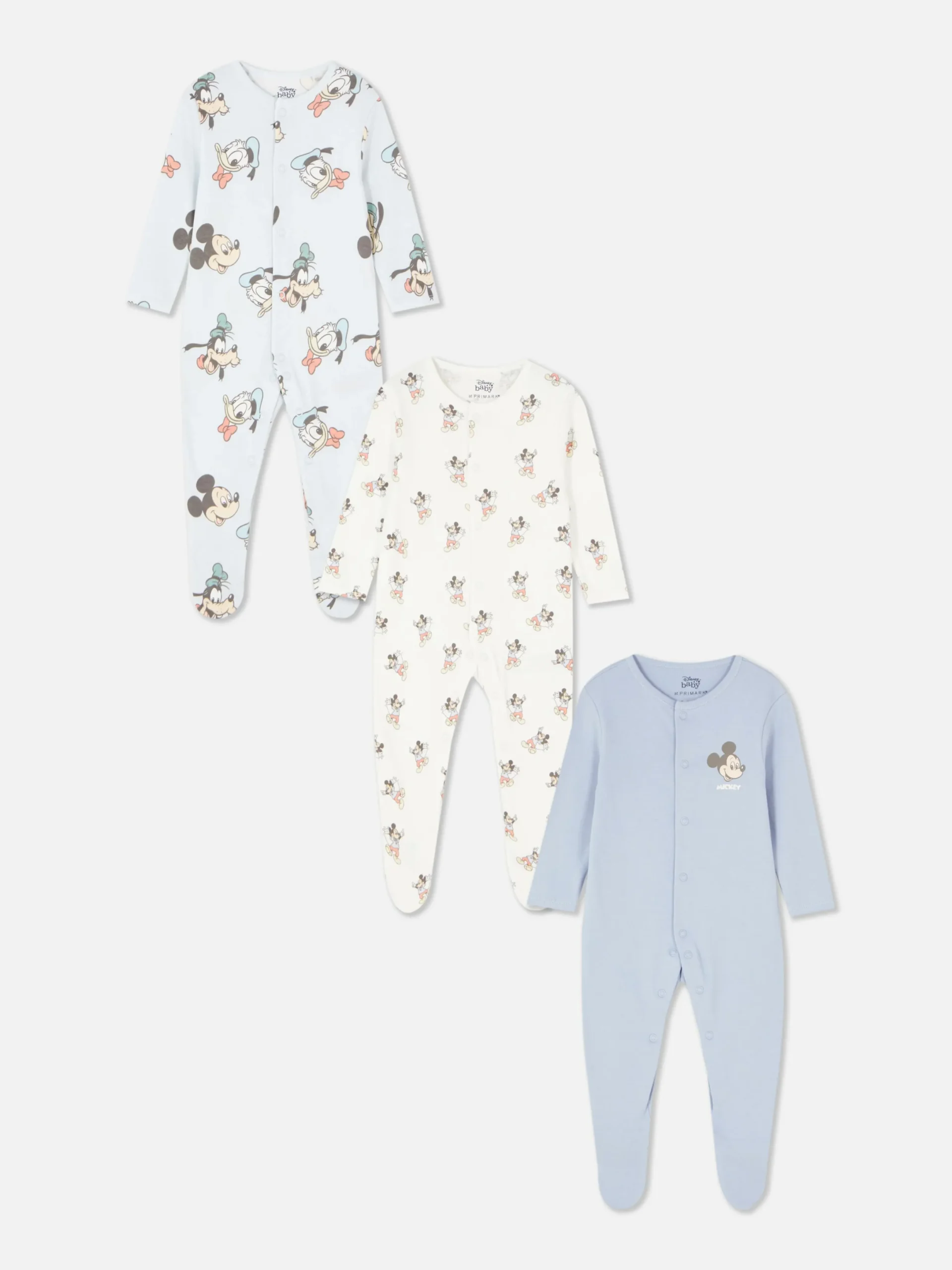 Babygirls Und Strampler|Primark „Disney Micky Maus & Freunde“ Schlafanzüge, 3er-Pack Blau
