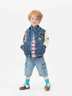 Jacken Und Mäntel|Primark „Disney Micky Maus“ Jeansjacke Im College-Stil Blau