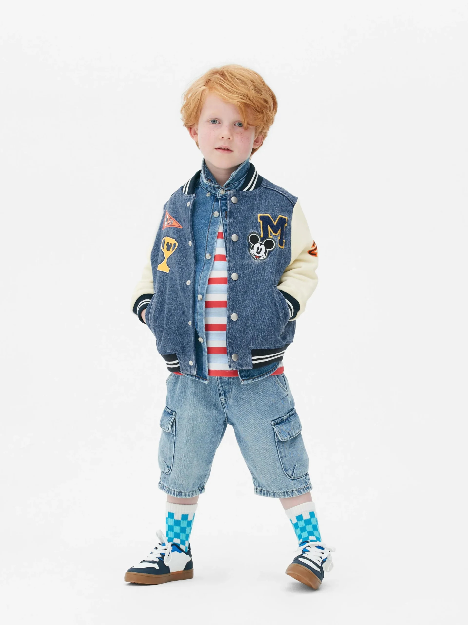 Jacken Und Mäntel|Primark „Disney Micky Maus“ Jeansjacke Im College-Stil Blau