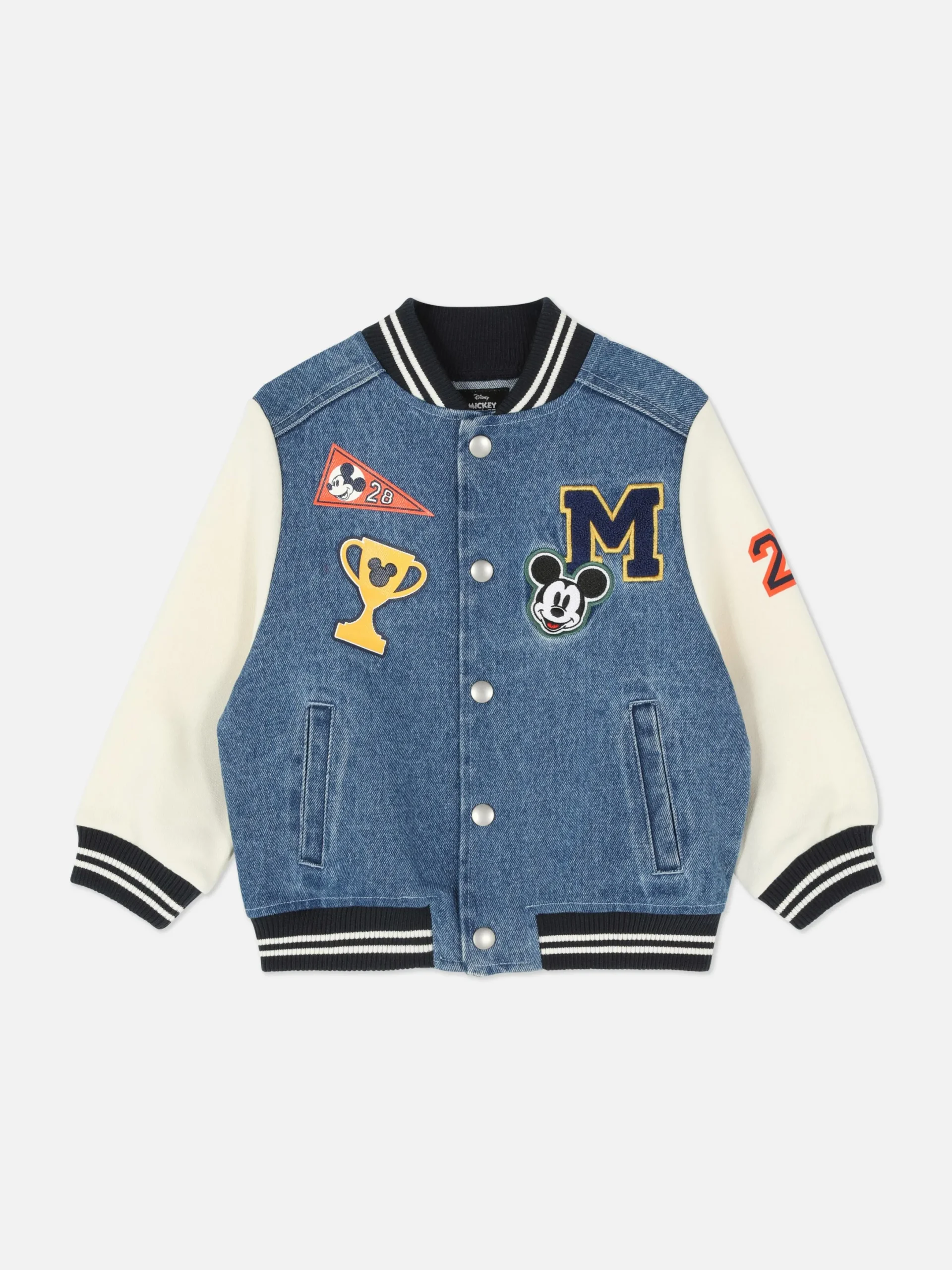 Jacken Und Mäntel|Primark „Disney Micky Maus“ Jeansjacke Im College-Stil Blau