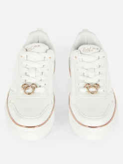 Sneakers|Primark „Disney Micky Maus“ Low-Top-Sneaker Mit Glitzer Weiß