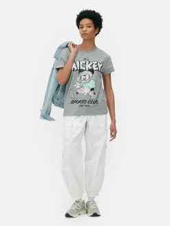 Tops Und T-Shirts|Primark „Disney Micky Maus Sports Club“ T-Shirt Grau meliert