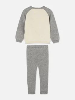 Sets Und Outfits|Primark „Disney Micky Maus“ Strickpullover Und Leggings Im Kombiset Grau