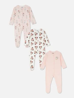 Babygirls Und Strampler|Primark „Disney Minnie Daisy“ Velours-Schlafanzüge, 3er-Pack Rosa