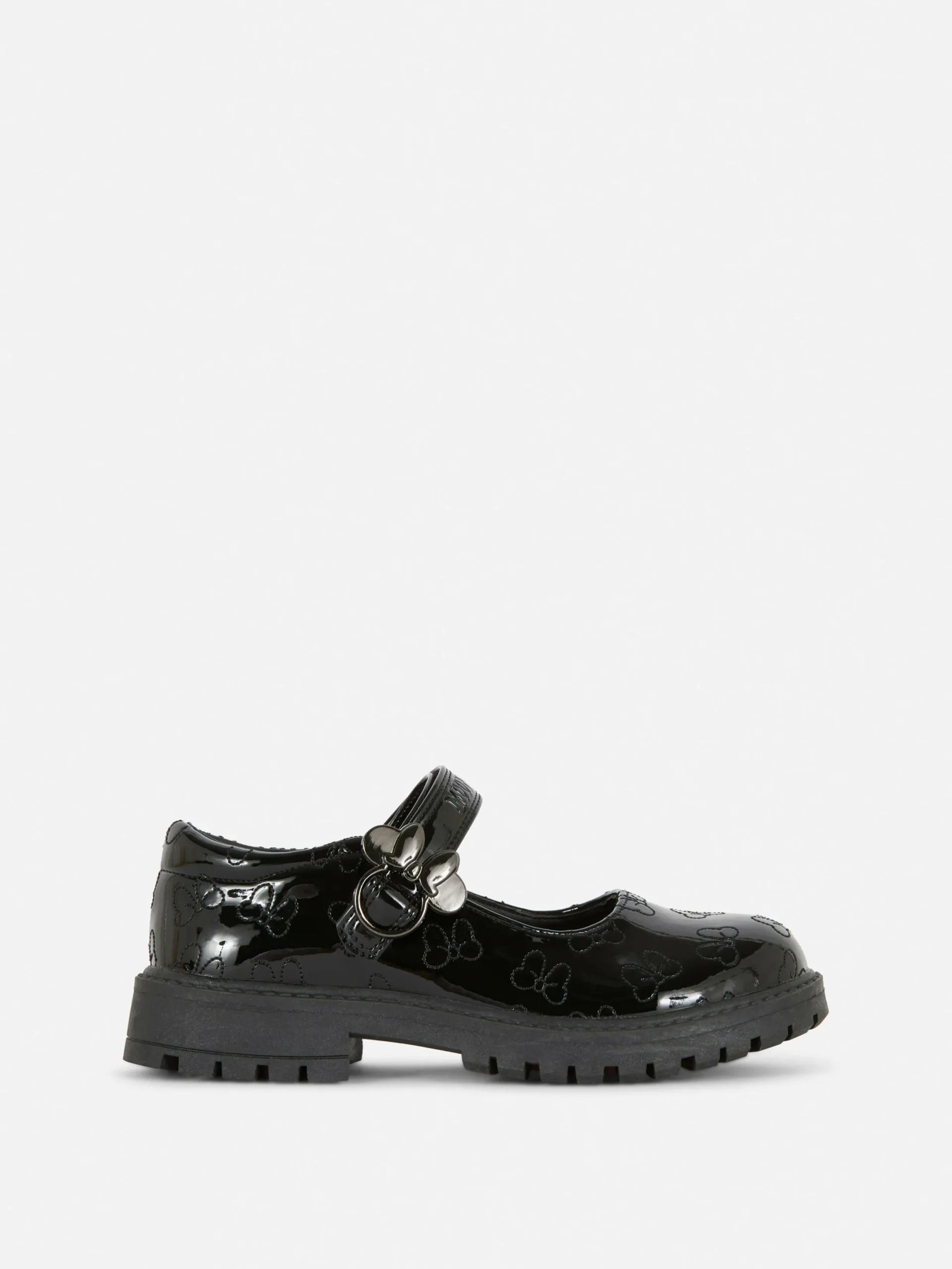 Flache Schuhe|Primark „Disney Minnie Maus“ Schulschuhe In Lackoptik Schwarz