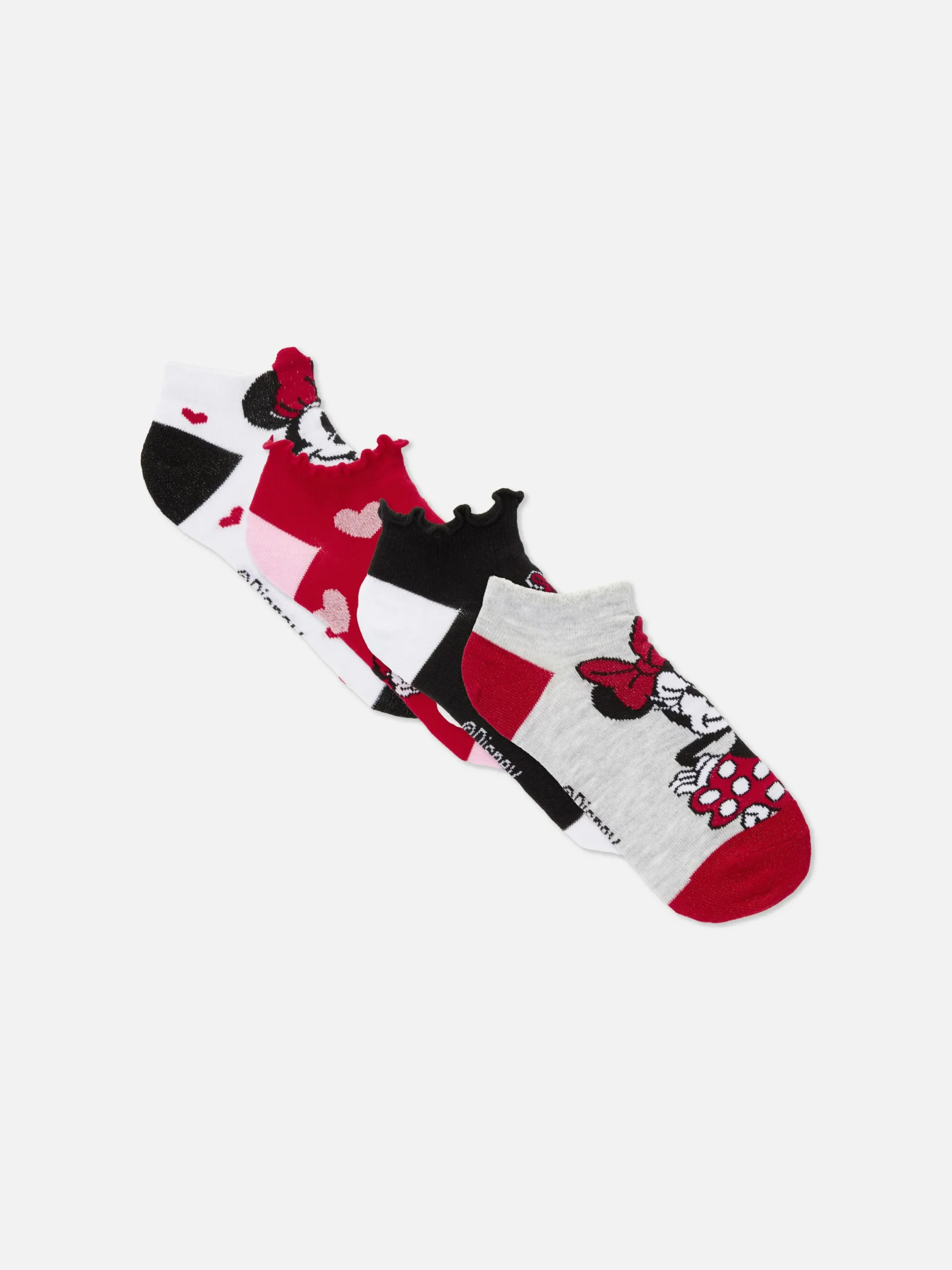 Socken Und Strumpfhosen|Primark „Disney Minnie Maus“ Sneakersocken, 4er-Pack Rot