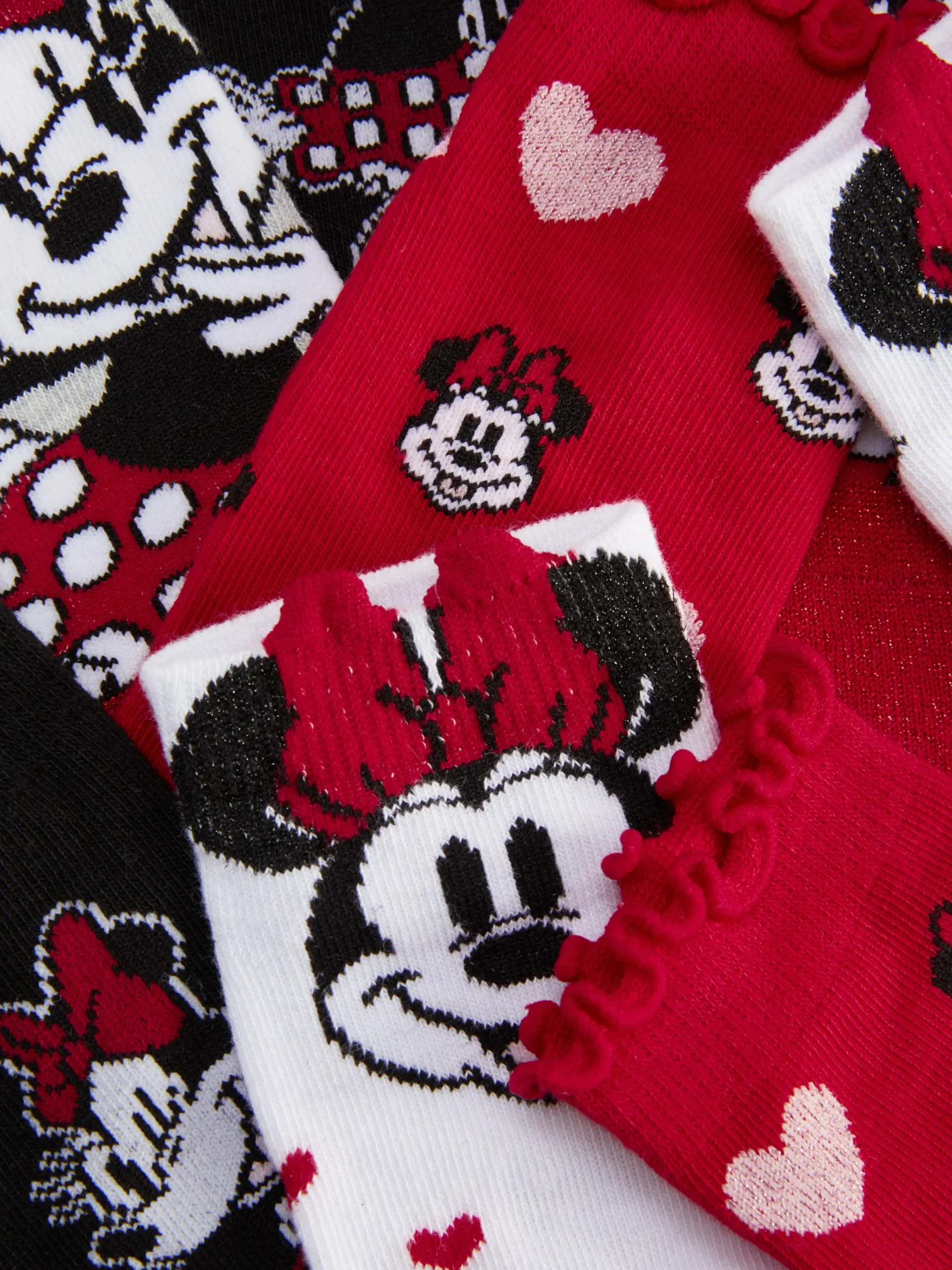 Socken Und Strumpfhosen|Primark „Disney Minnie Maus“ Sneakersocken, 4er-Pack Rot