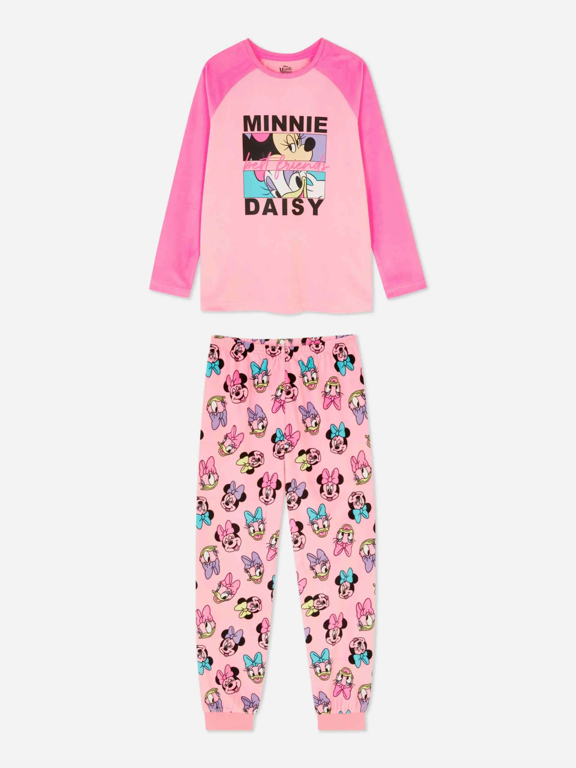 Schlafanzüge Und Nachtwäsche|Primark „Disney Minnie Maus Und Daisy Duck“ Pyjama Aus Velours Rosa