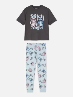 Schlafanzüge|Primark „Disney Stitch & Angel“ Schlafanzug Anthrazitfarben