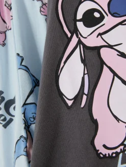Schlafanzüge|Primark „Disney Stitch & Angel“ Schlafanzug Anthrazitfarben