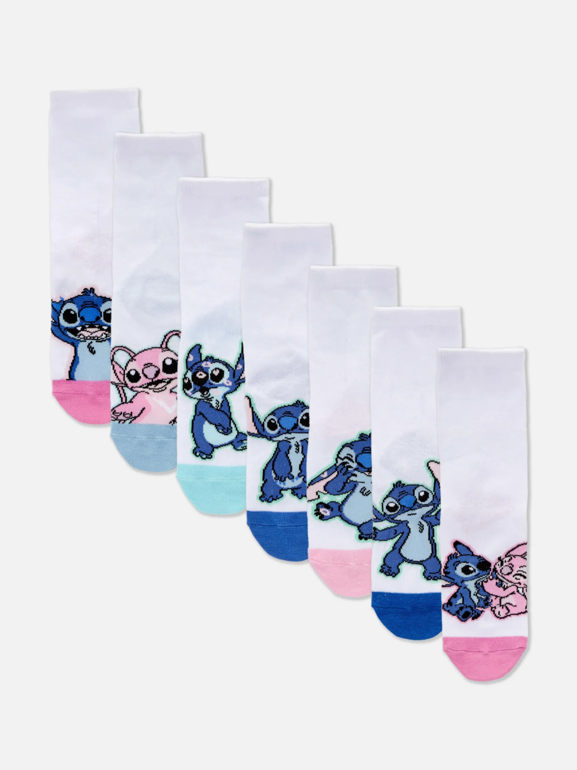Socken Und Strumpfhosen|Primark „Disney Stitch & Engel“ Söckchen, 7er-Pack Multi