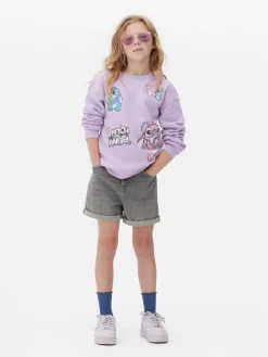 Hoodies Und Sweatshirts|Primark „Disney Stitch & Engel“ Sweatshirt Mit Rundhalsausschnitt Violett