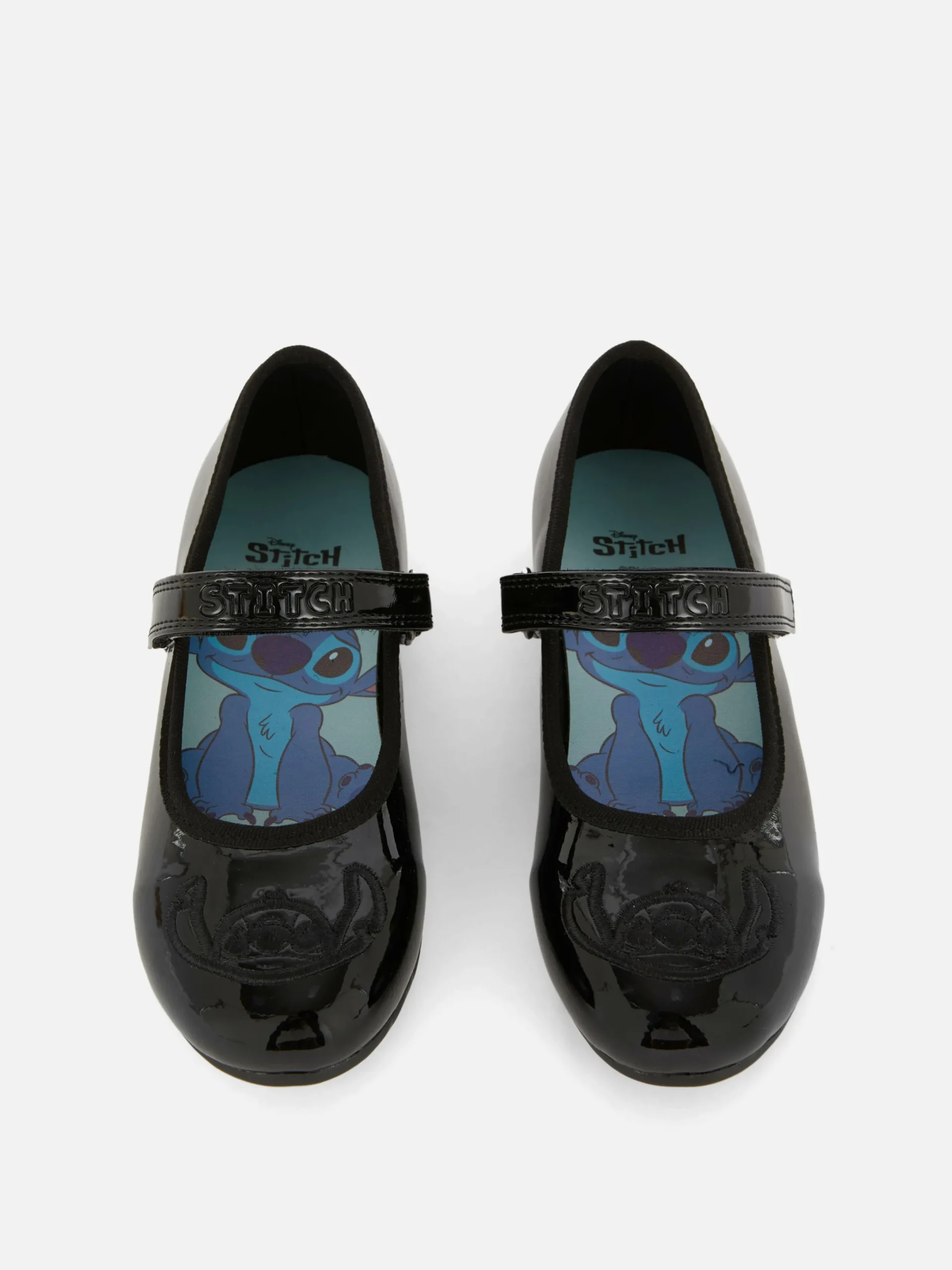 Flache Schuhe|Primark „Disney Stitch“ Lackballerinas Schwarz