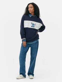 Hoodies Und Sweatshirts|Primark „Disney Stitch“ Sweatshirt Mit Kontrasttext Marineblau