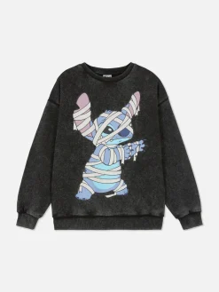 Halloween Alle|Hoodies Und Sweatshirts|Primark „Disney Stitch“ Sweatshirt In Acid-Wash-Optik Anthrazitfarben