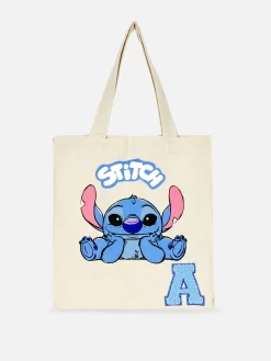 Taschen|Primark „Disney Stitch“ Tragetasche Mit Initialen Naturfarben