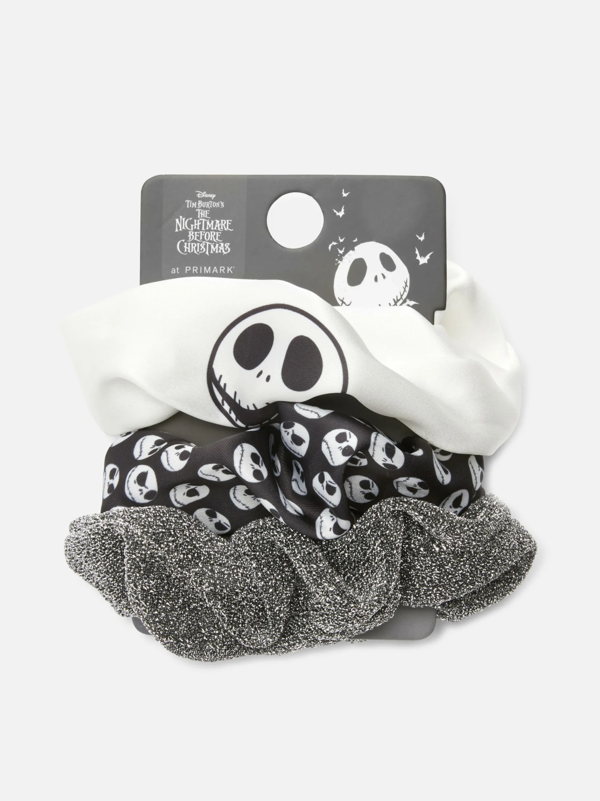 The Nightmare Before Christmas|Halloween-Accessoires|Primark „Disney The Nightmare Before Christmas“ Haargummis, 3er-Pack Schwarz