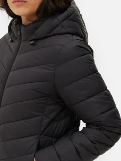 Jacken Und Mäntel|Primark Dünne Pufferjacke Mit Kapuze Schwarz