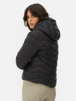 Jacken Und Mäntel|Primark Dünne Pufferjacke Mit Kapuze Schwarz