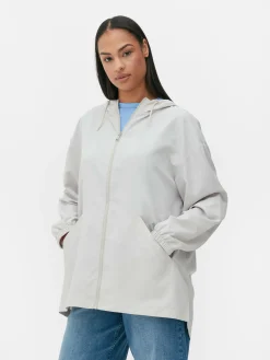 Jacken Und Mäntel|Primark Dünner Parka-Regenmantel Mit Kapuze Hellgrau