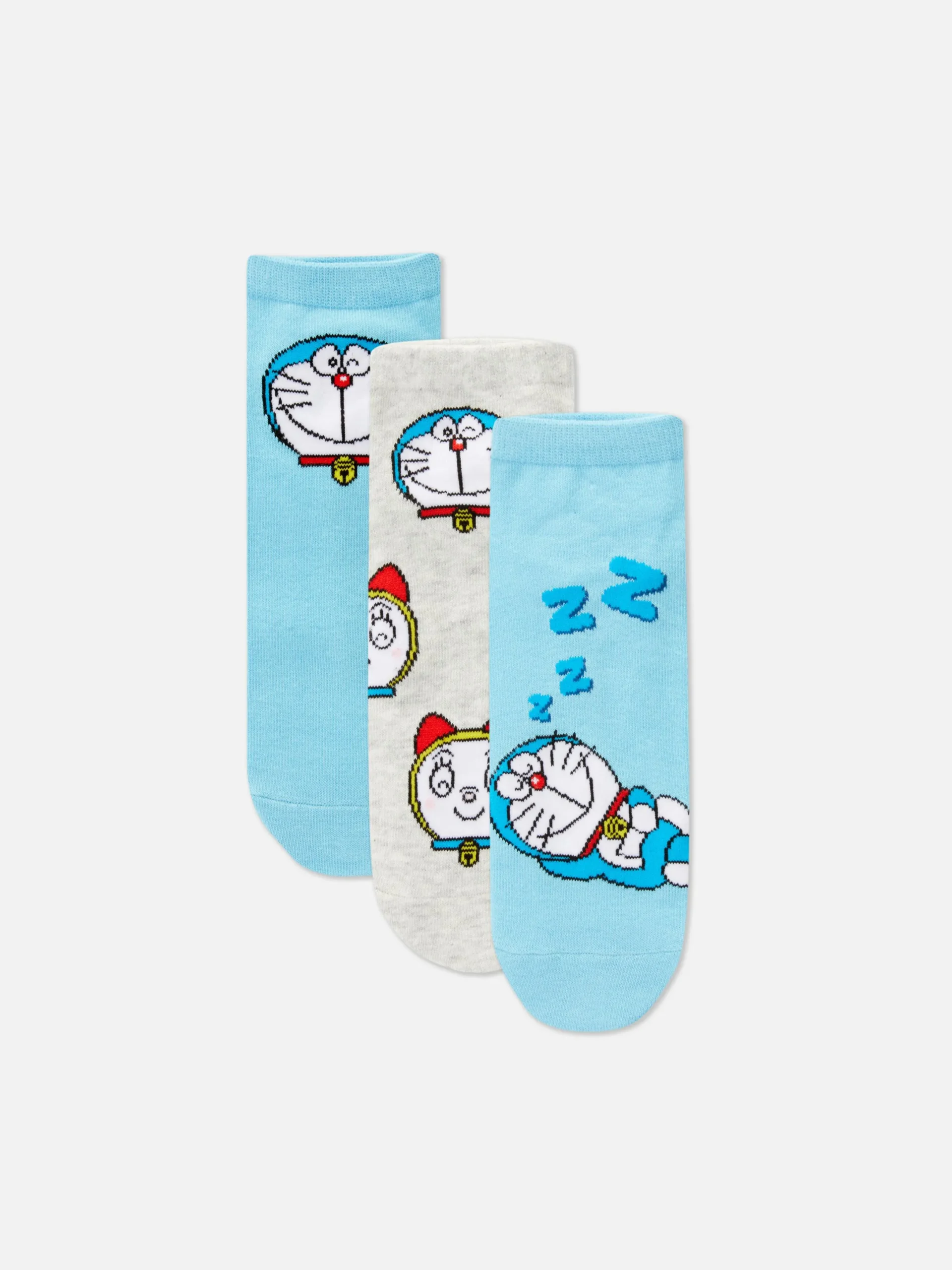 Socken|Primark „Doraemon“ Sneakersocken, 3er-Pack Blau