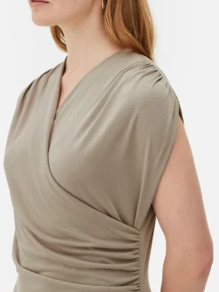 Kleider|Primark Drapiertes „The Edit“ Jerseykleid Grau