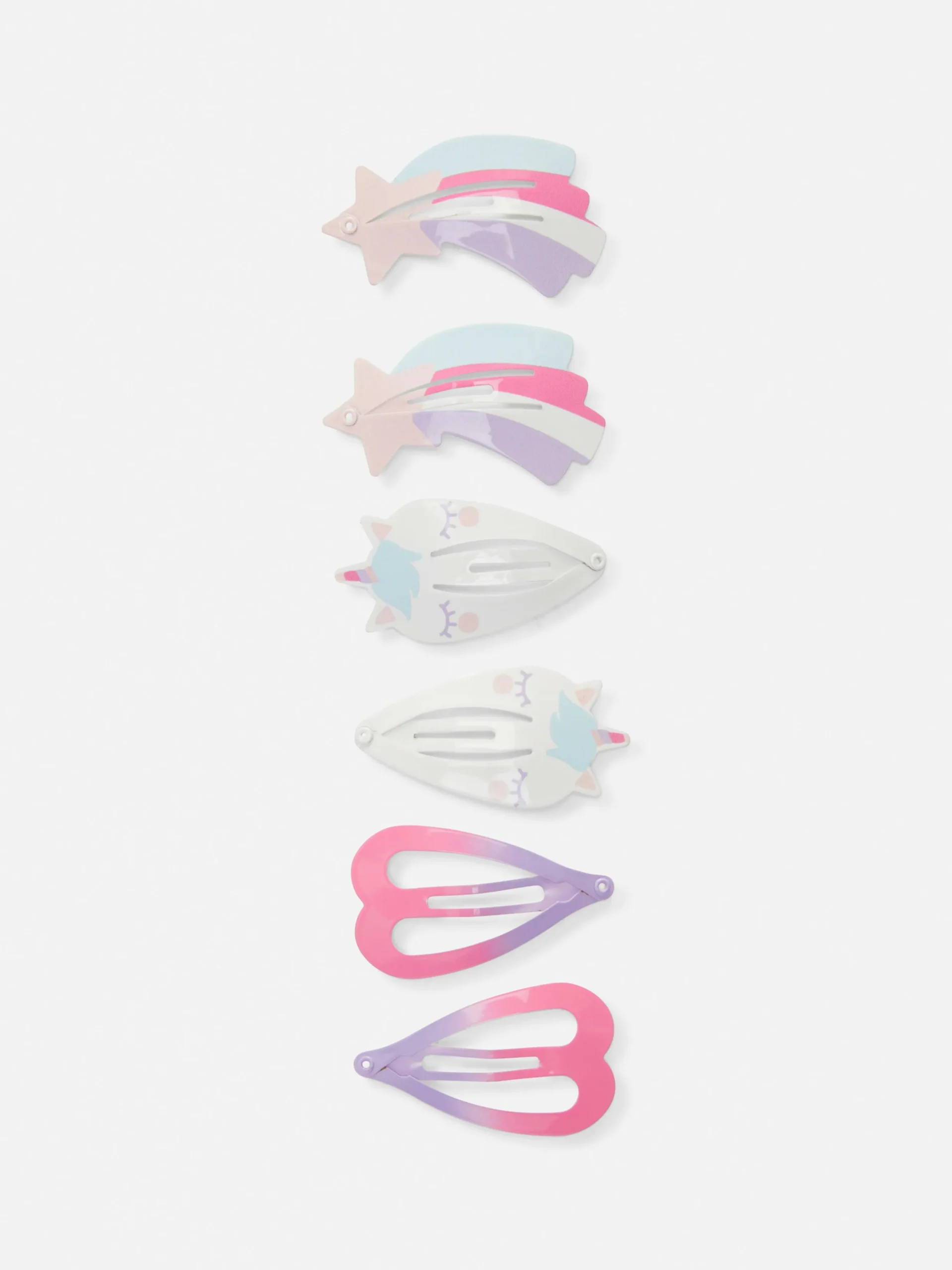 Haarschmuck|Primark Einhorn-Haarspangen, 6er-Pack Multi