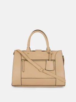 Taschen Und Portemonnaies|Primark Einkaufstasche Aus Strukturiertem Kunstleder Braun
