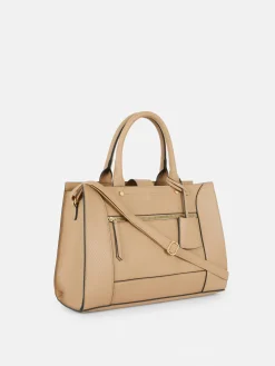 Taschen Und Portemonnaies|Primark Einkaufstasche Aus Strukturiertem Kunstleder Braun